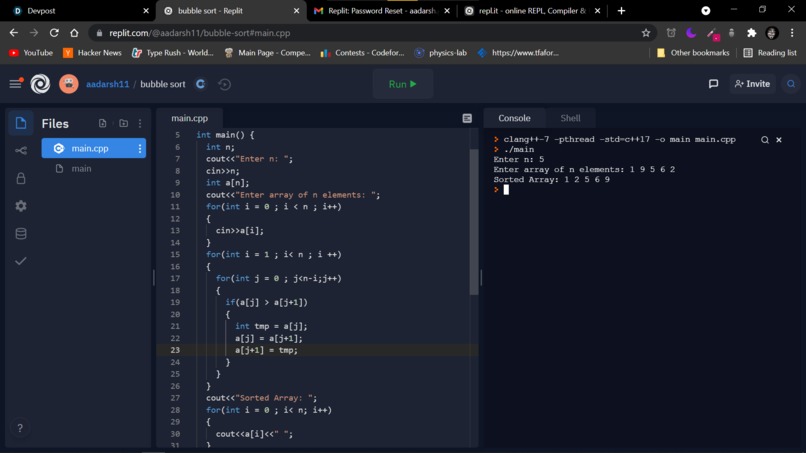 Sorting algorithm – screenshot 1