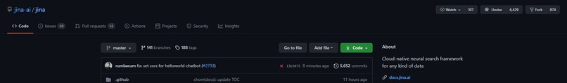 fork and star the jina github repository – screenshot 1