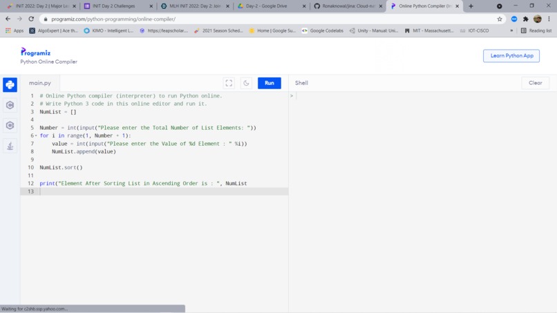 List sorter – screenshot 1