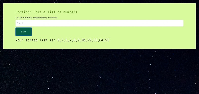 Code to Sort a List – screenshot 1