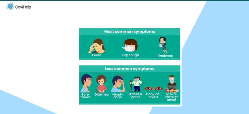 Educational website on Coronavirus – screenshot 1