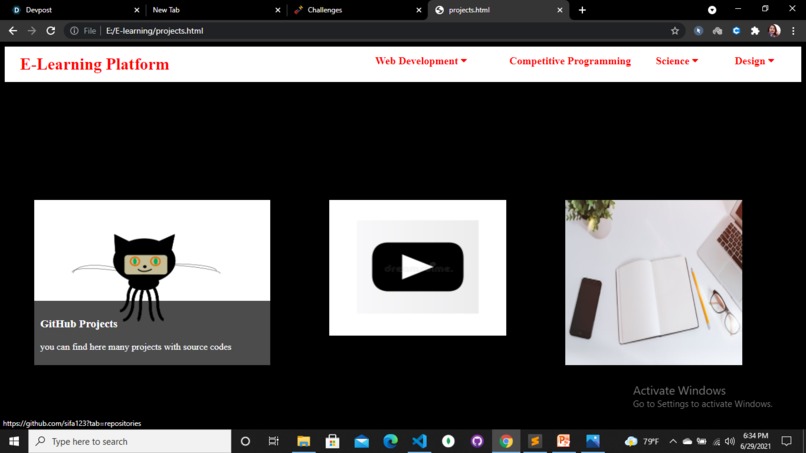 E-Learning platform – screenshot 2