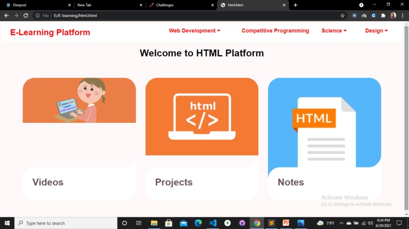 E-Learning platform – screenshot 3