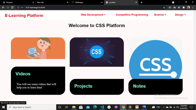 E-Learning platform – screenshot 4