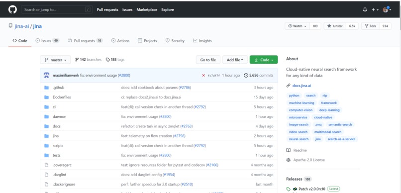 Jina Github Repo  – screenshot 1