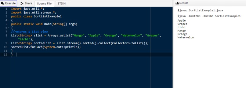 Write Code to Sort a List – screenshot 1