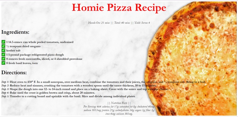 Homie Pizza Recipe – screenshot 1