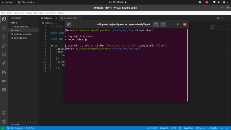 Educational project – screenshot 1