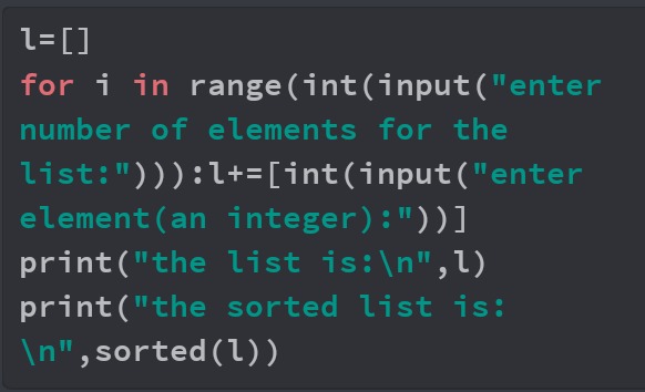Sorting a List – screenshot 1