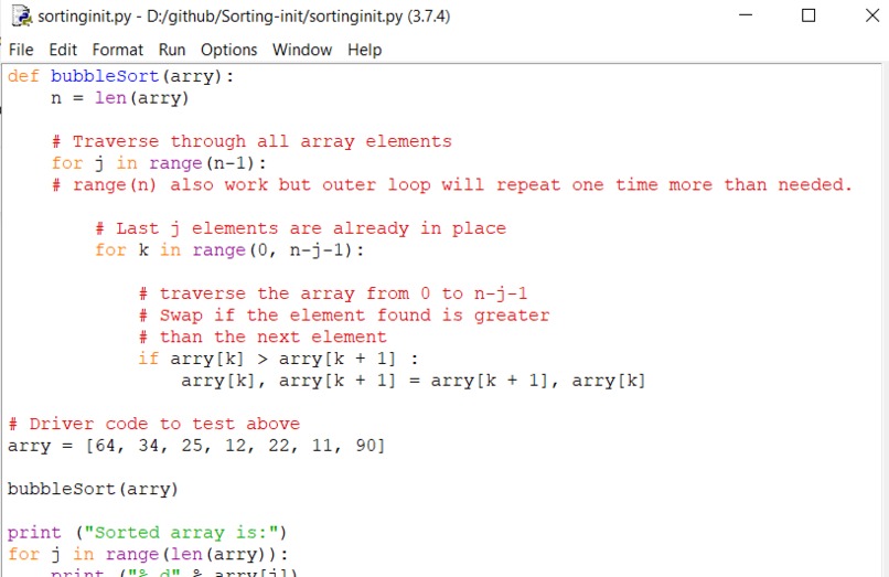 Sorting-init – screenshot 1
