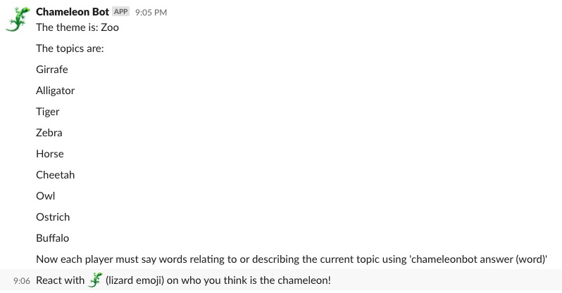 Chameleon Slack Bot – screenshot 4