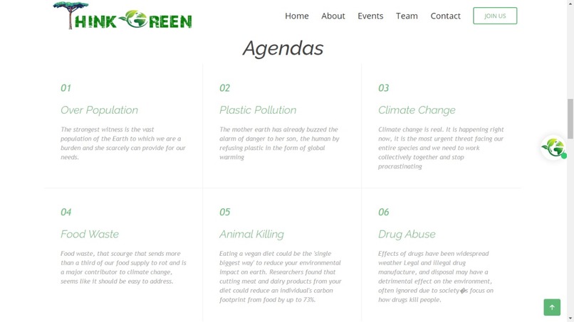 ThinkGreen Website – screenshot 3