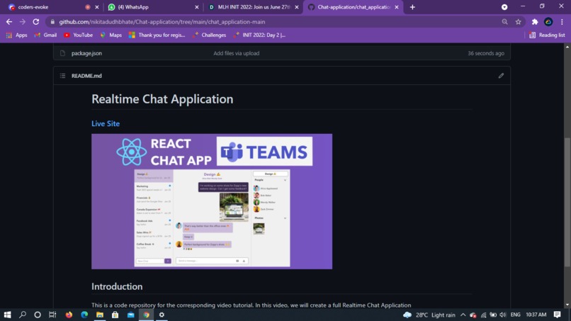 Chat application – screenshot 1