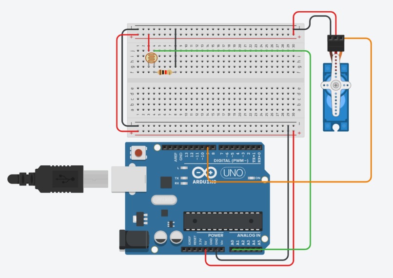 Photoresistor-Dependent Servo – screenshot 1