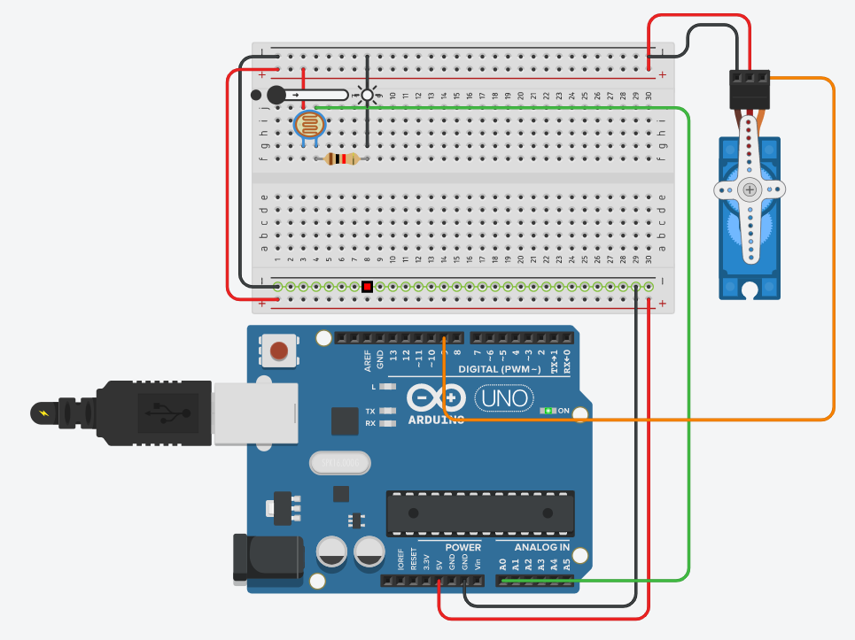Photoresistor-Dependent Servo | Devpost