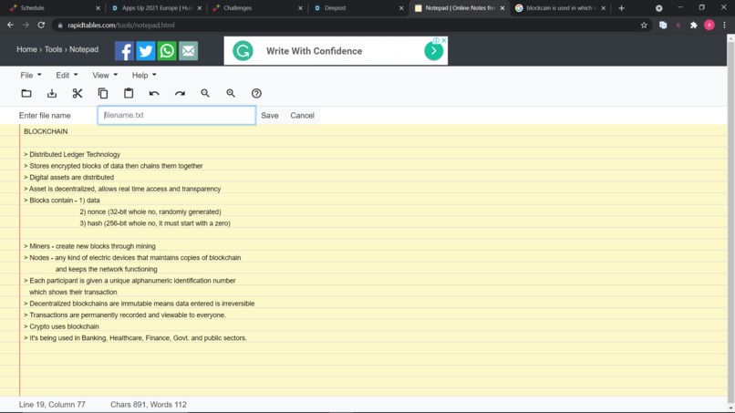 Blockchain – screenshot 1
