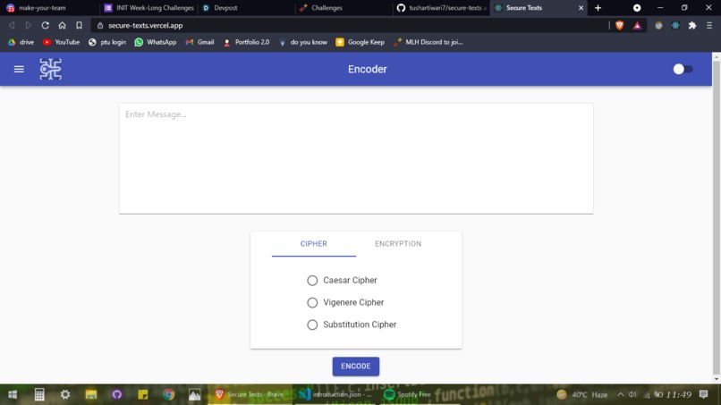 Build Something with React: Secure Texts – screenshot 1