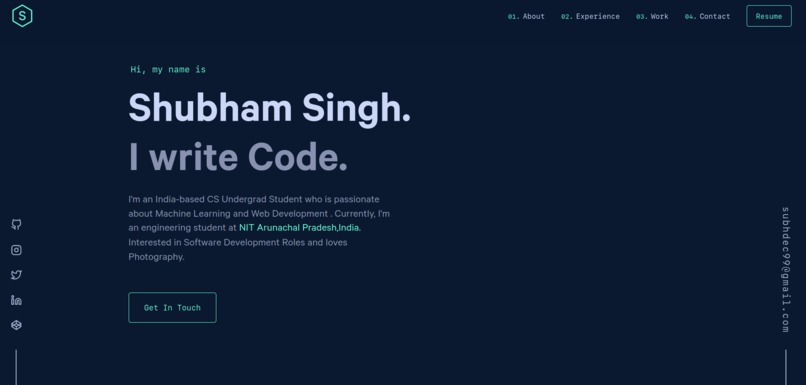 React Portfolio – screenshot 1