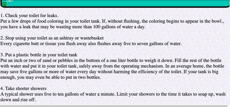 Water saving Methods – screenshot 2