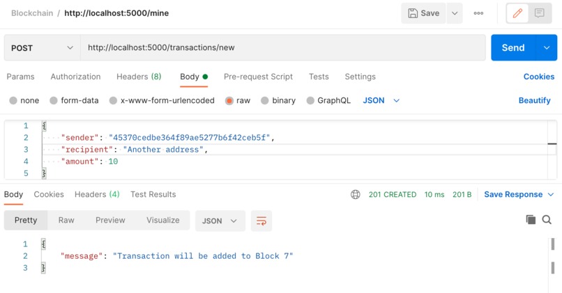Simple Blockchain Demo – screenshot 2