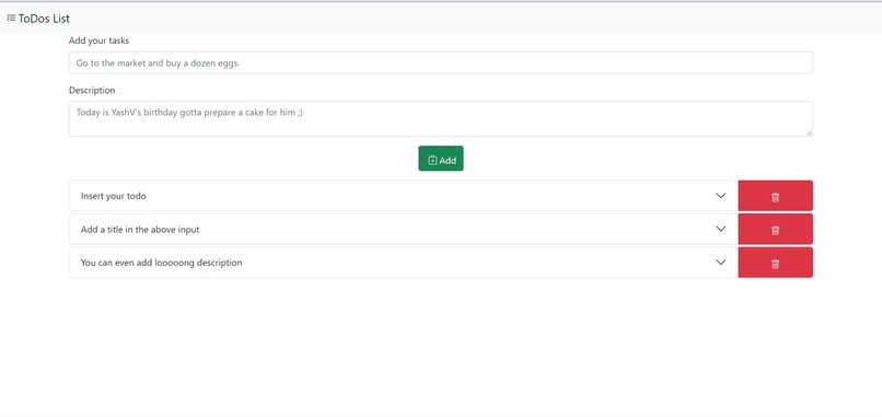 To do list – screenshot 1
