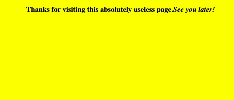 Useless web page – screenshot 1