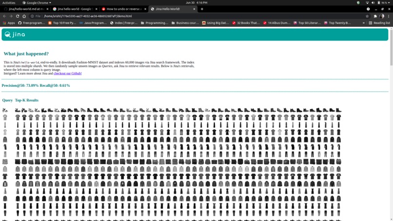 Jina hello world – screenshot 3