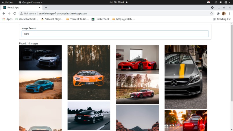 Image Search App using React  – screenshot 1
