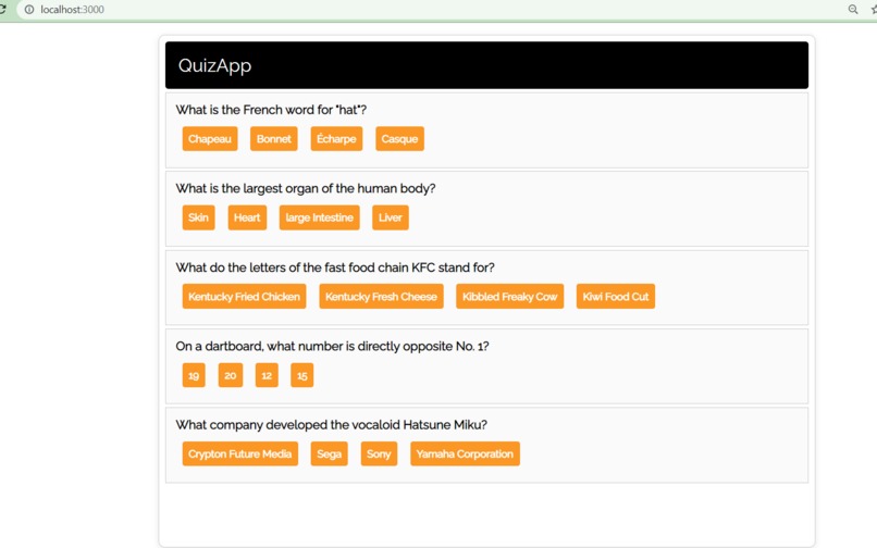 QuizApp – screenshot 1