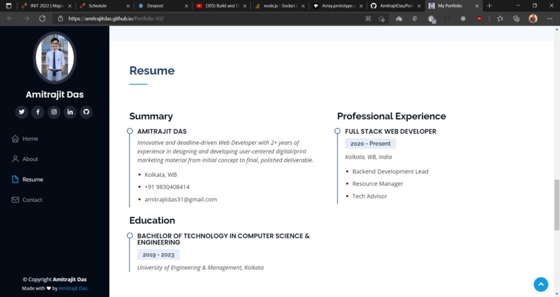 Portfolio Website – screenshot 4