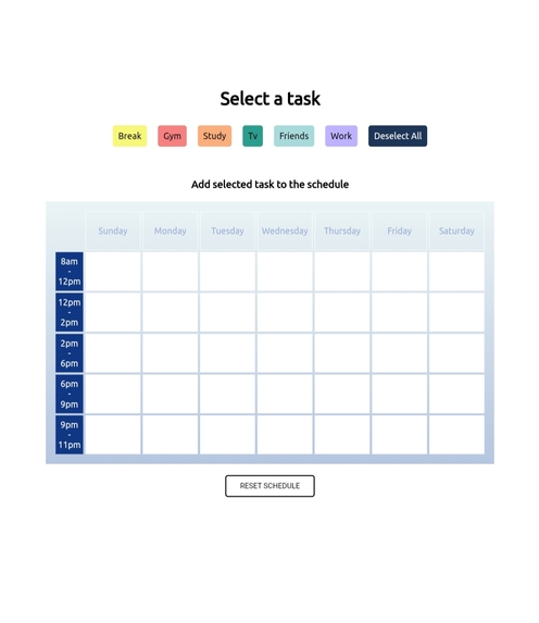 Weekly Scheduler  – screenshot 1