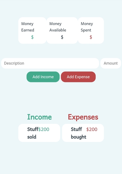 Budget app  – screenshot 1