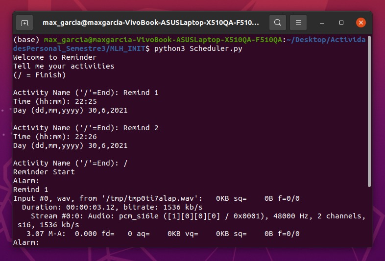 Scheduler – screenshot 1