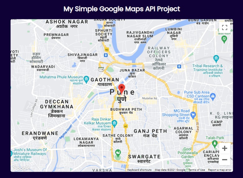 Using Google Maps API – screenshot 1