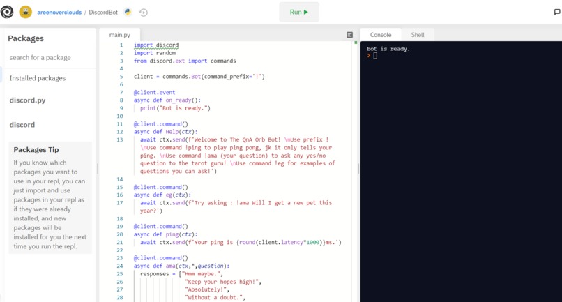 Discord QnA bot – screenshot 1