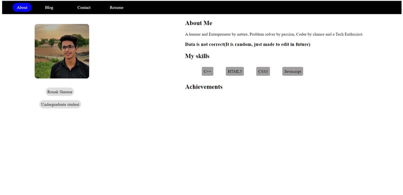 My portfolio – screenshot 1