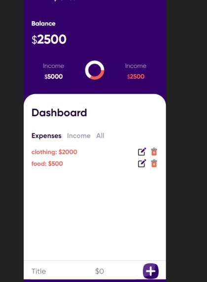 BUDGET APP – screenshot 1