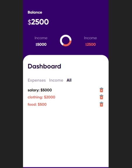 BUDGET APP – screenshot 2
