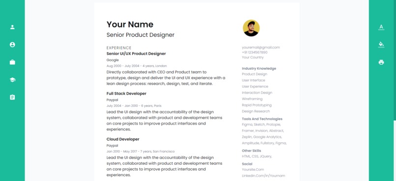 made a resume web app with my friend – screenshot 1