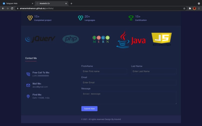 PORTFOLIO WEBSITE – screenshot 2