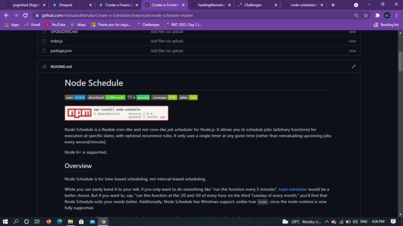Create a Scheduler – screenshot 1