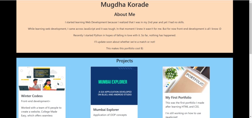 Portfolio – screenshot 1