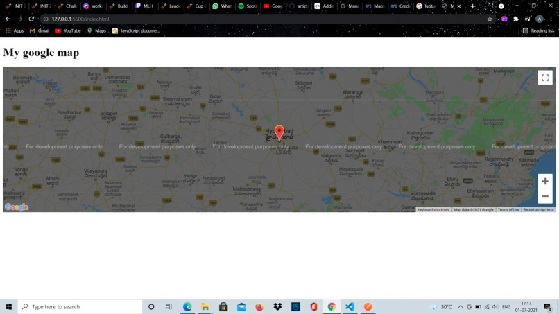Using google maps API – screenshot 1