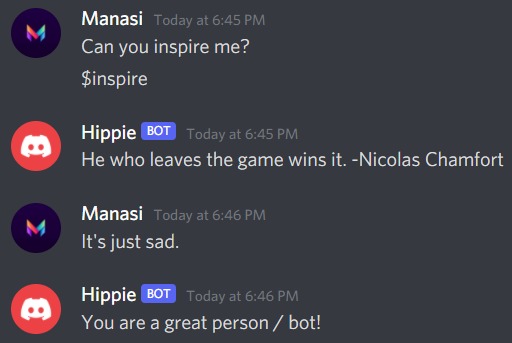 Hippie - The Motivational Discord Bot – screenshot 2