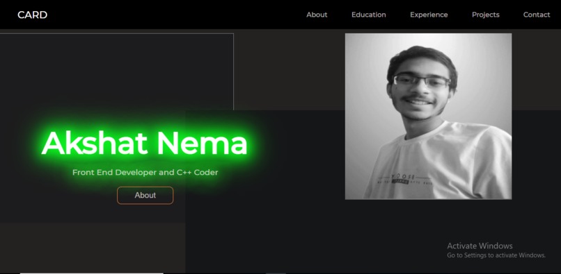 PortFolio Website – screenshot 1