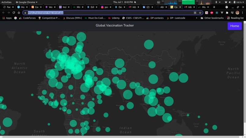 Vaccination map – screenshot 1