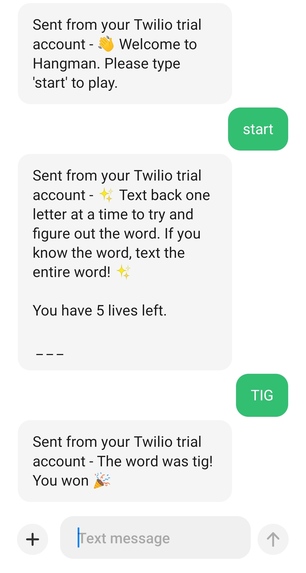 Hangman - SMS style – screenshot 1