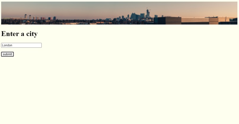 weather app – screenshot 1