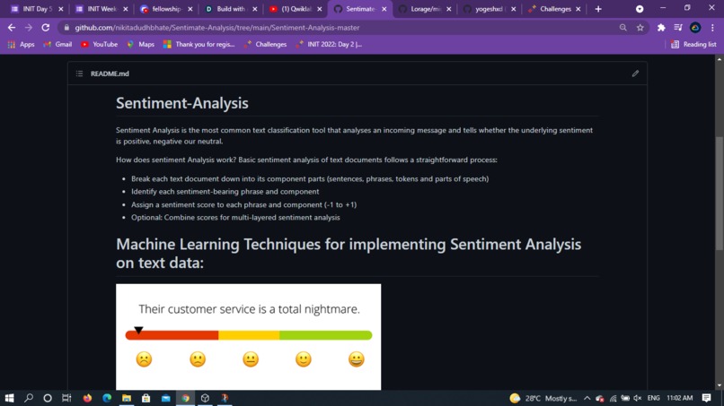 Sentimate analysis – screenshot 1