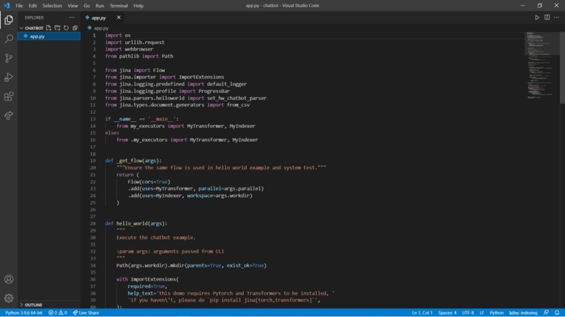 Chatbot – screenshot 1